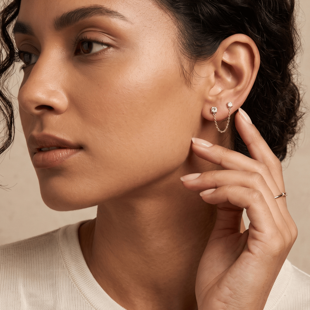 Double Post Crystal Earrings
