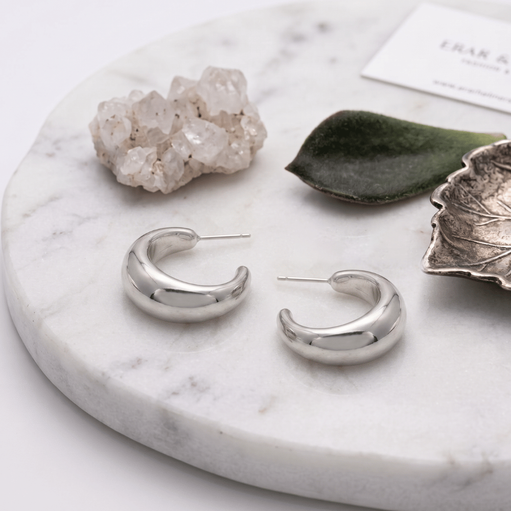 Puffy 3/4 Fashion Hoop Earrings