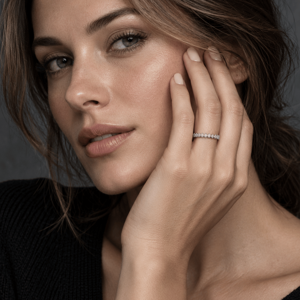 Cubic Zirconia Thin Crown Design Ring