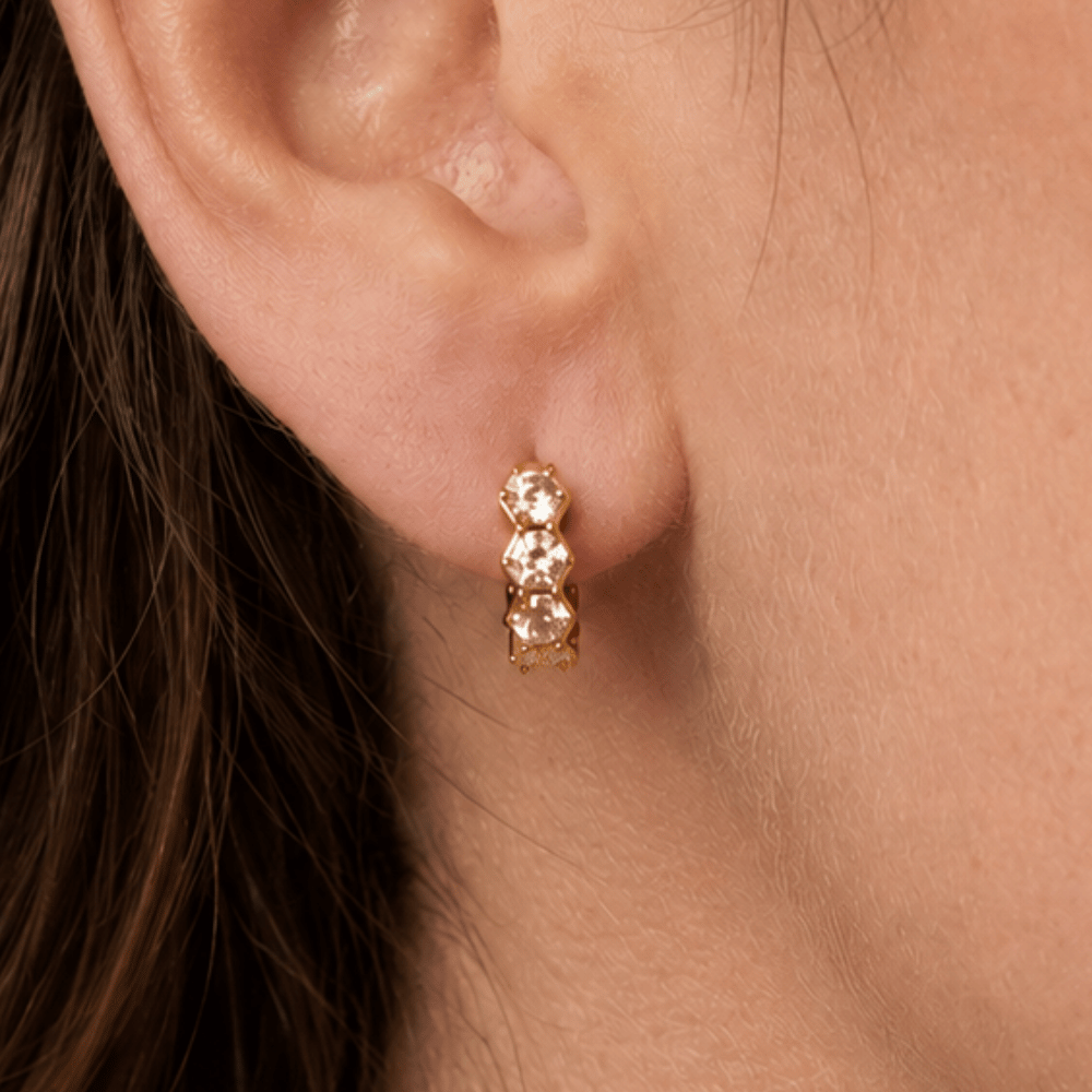 10mm CZ Hoop Earrings