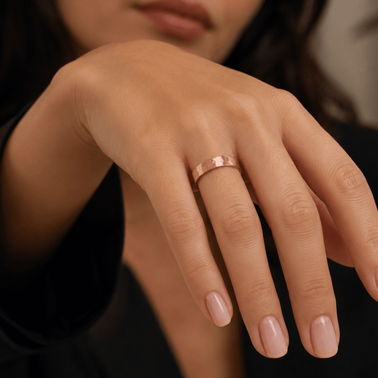 Solid Copper Hammered Ring