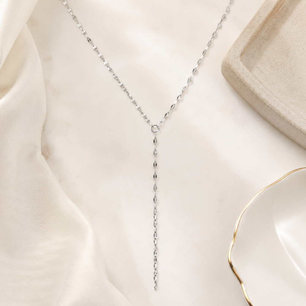 15" Stainless Steel Coffee Chain Y-Drop Necklace