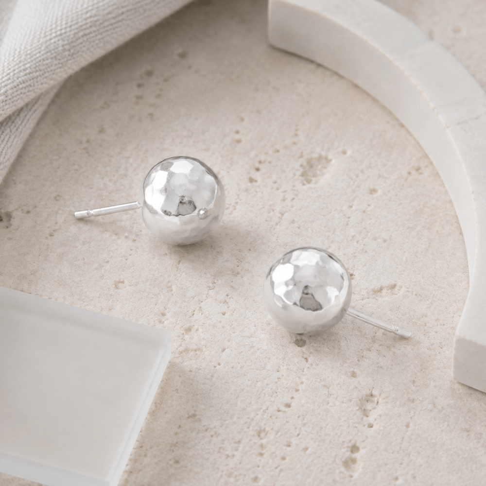 Hammered Ball Earrings