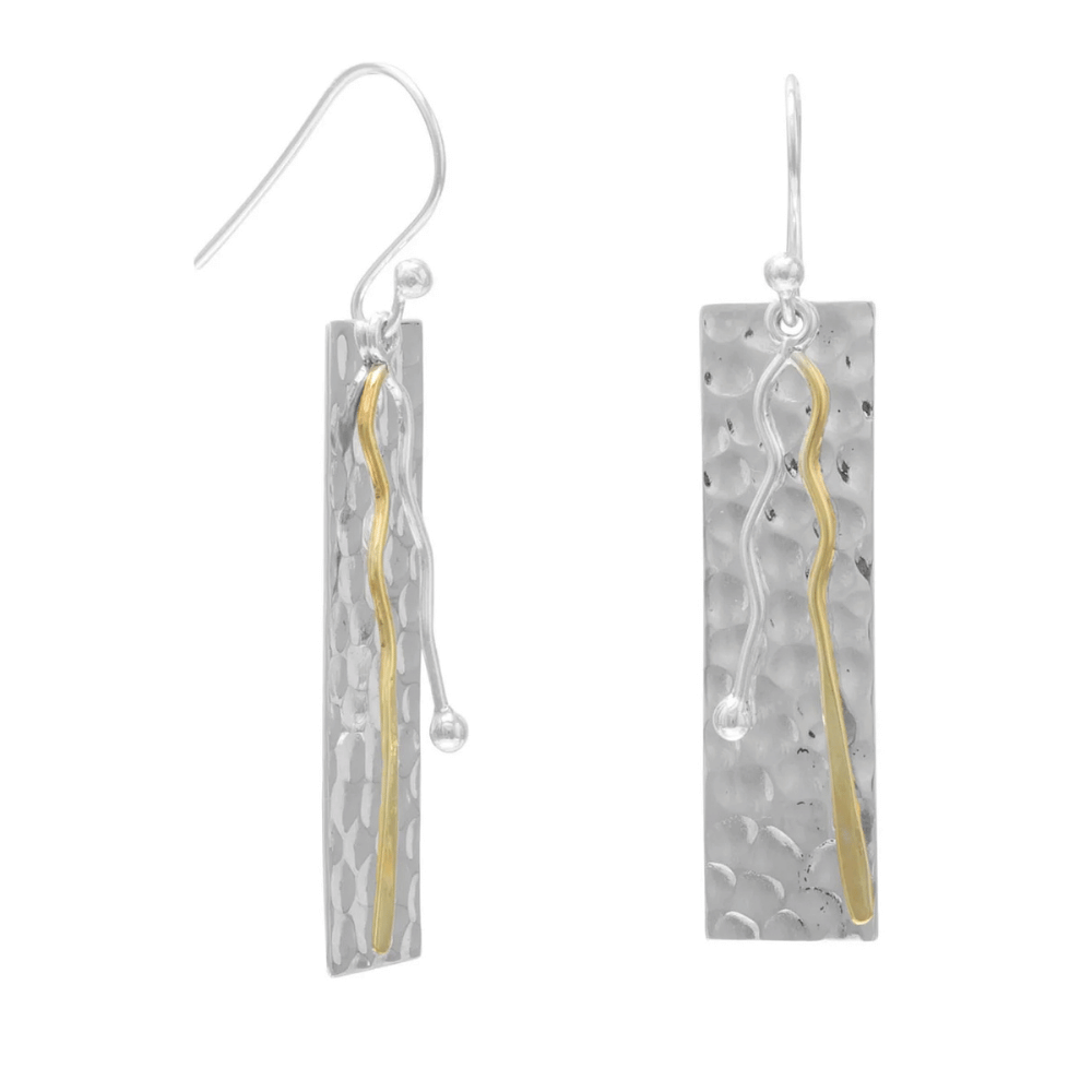 Two Toned Bar Drop Earrings