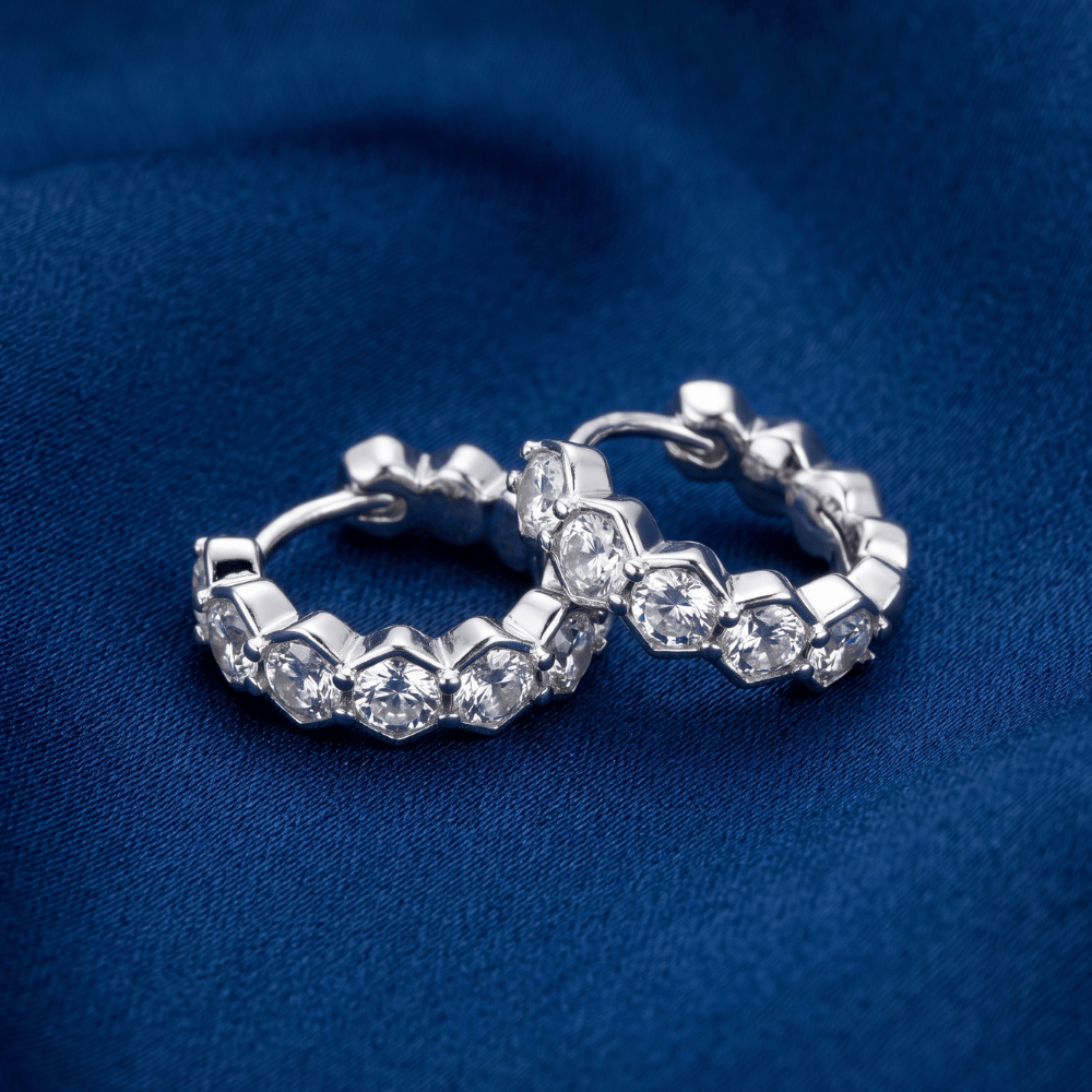 10mm CZ Hoop Earrings