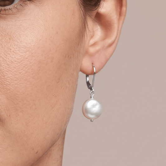 12mm Cultured Freshwater Coin Pearl Earrings