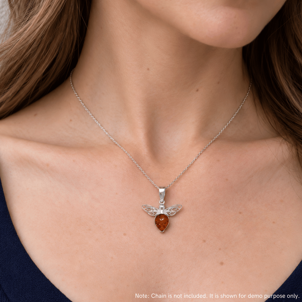 Baltic Amber Honey Bee Pendant