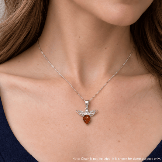Baltic Amber Honey Bee Pendant
