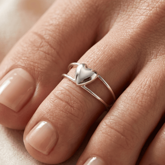 Polished Domed Heart Toe Ring