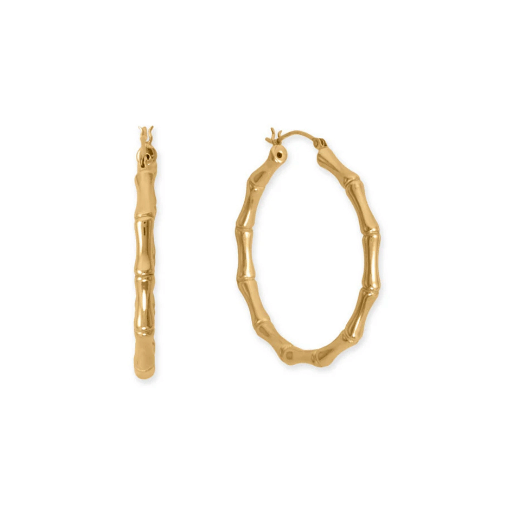 44mm Bamboo Hoop Earrings