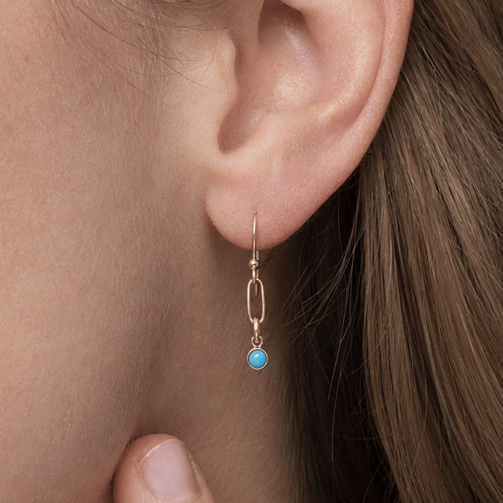14/20 Gold Filled Turquoise Link Drop Earrings