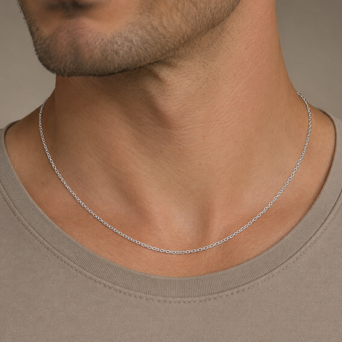925 Sterling Silver Rhodium Plated Cable Chain Necklace - 1.9mm