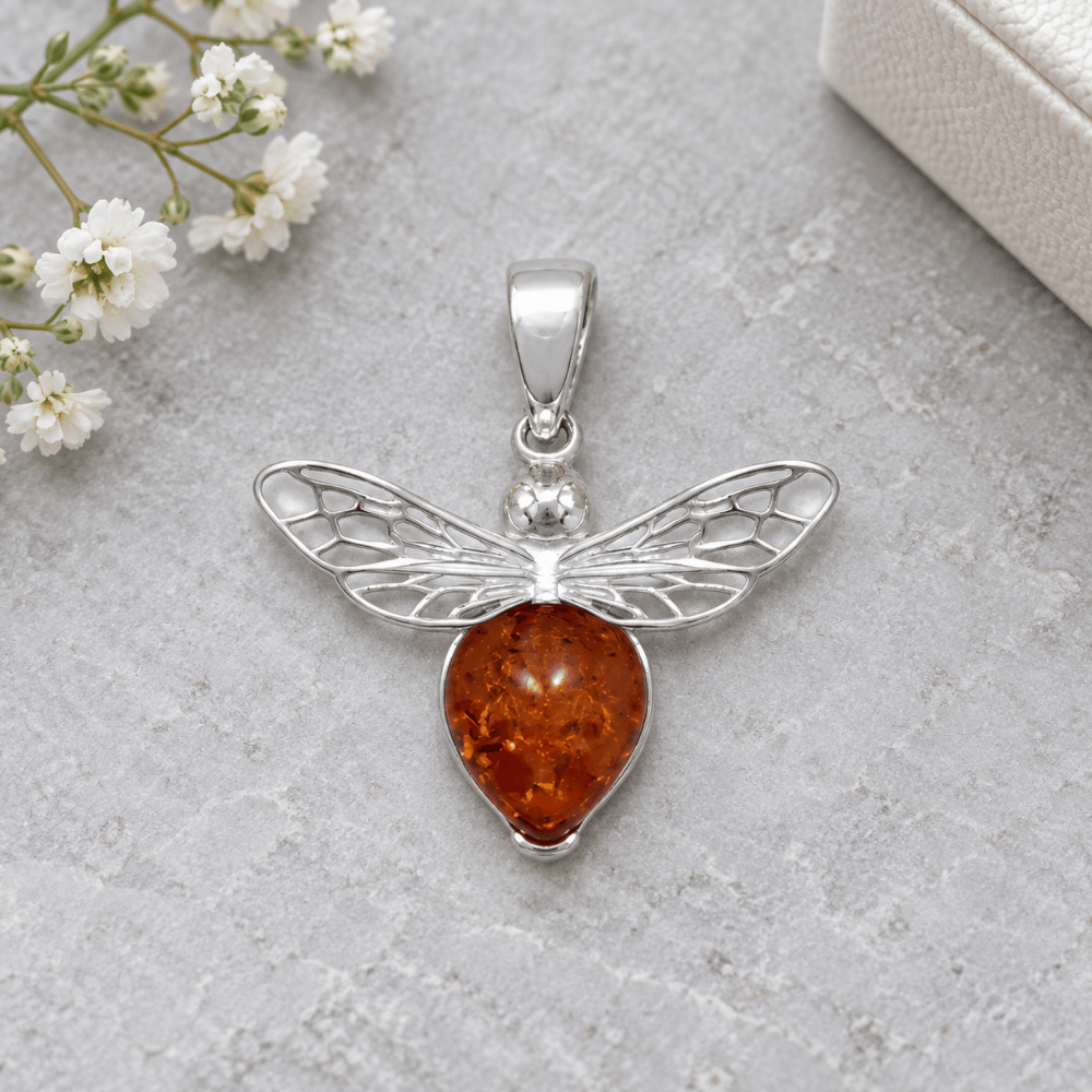Baltic Amber Honey Bee Pendant