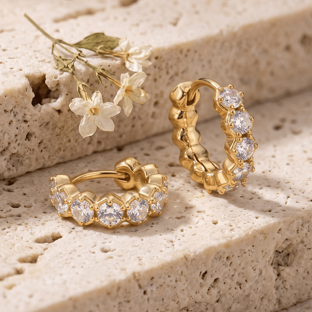 10mm CZ Hoop Earrings