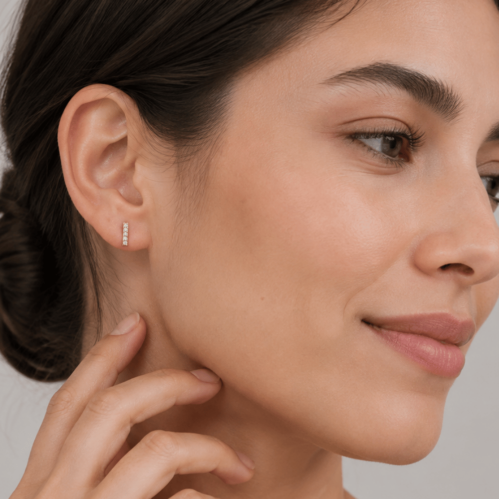 Mini CZ Bar Studs