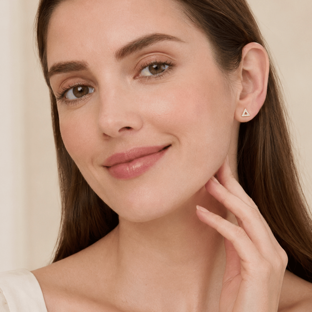 Triangle Outline Stud Earrings
