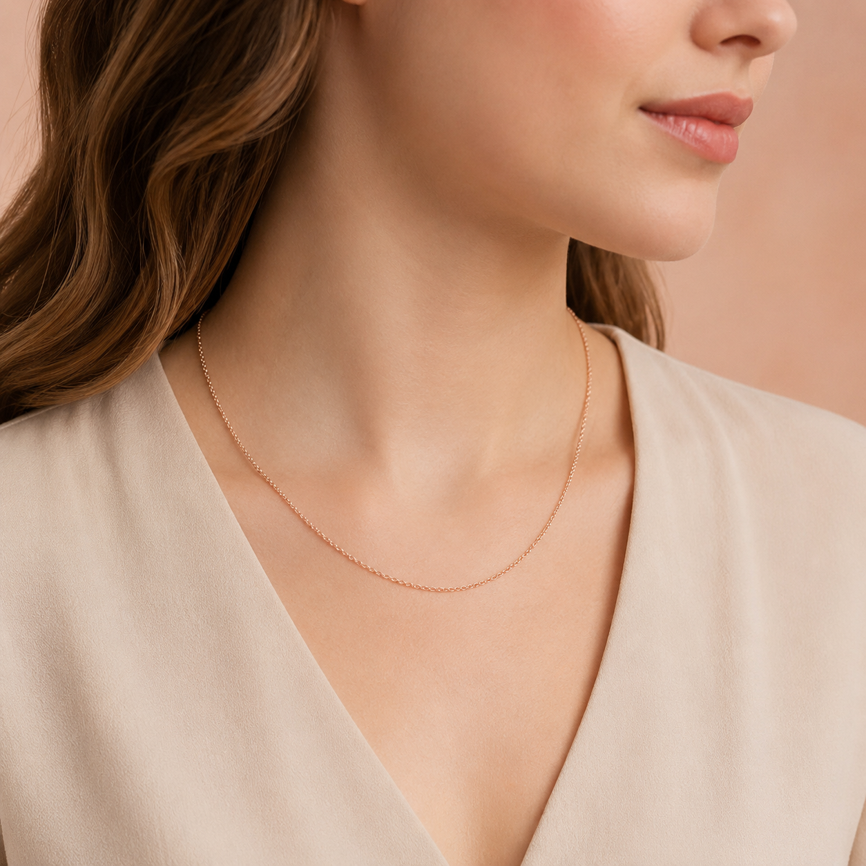 14/20 Pink Gold Filled 020 Rolo Chain Necklace - 1mm