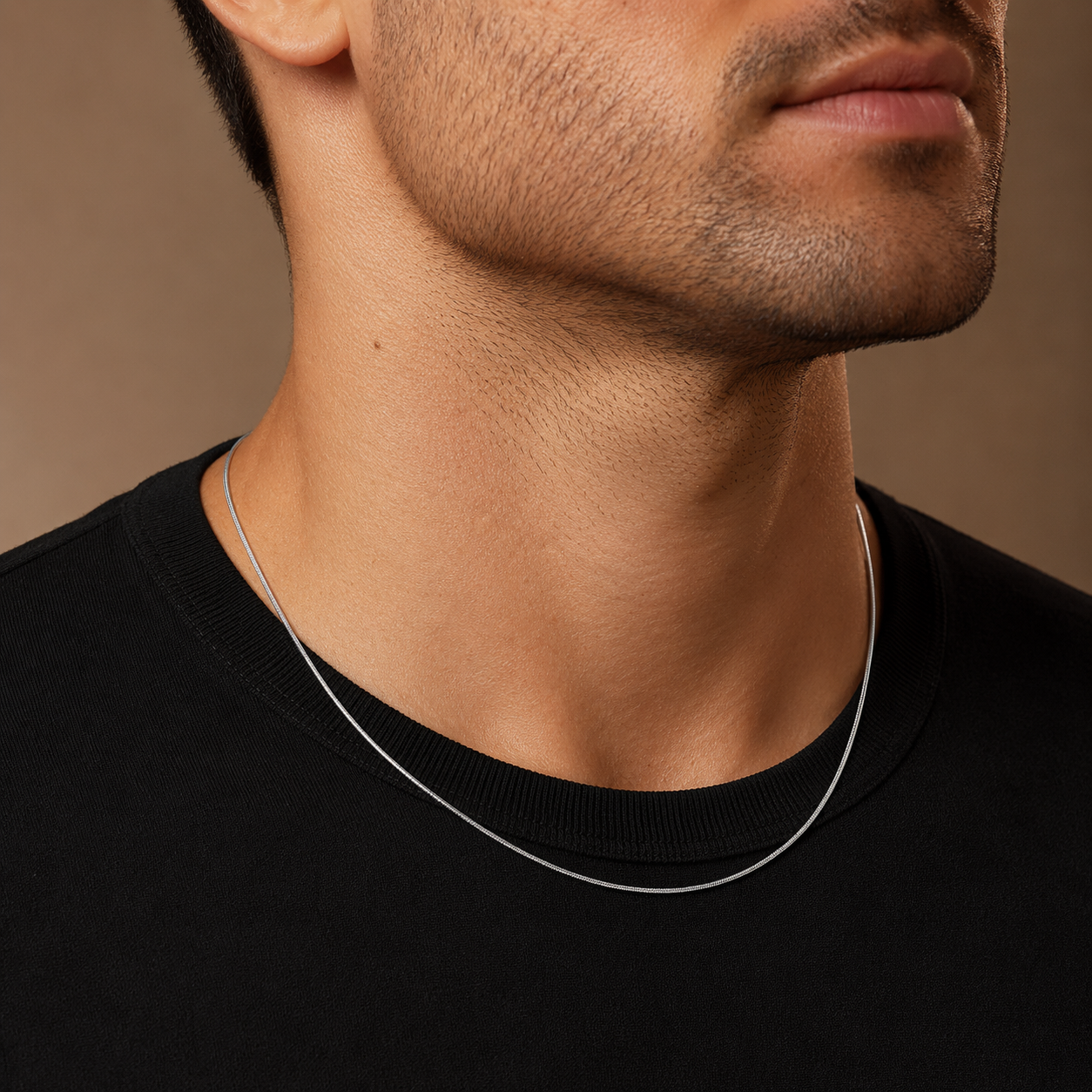 925 Sterling Silver Rhodium Plated Snake Chain Necklace - 1mm