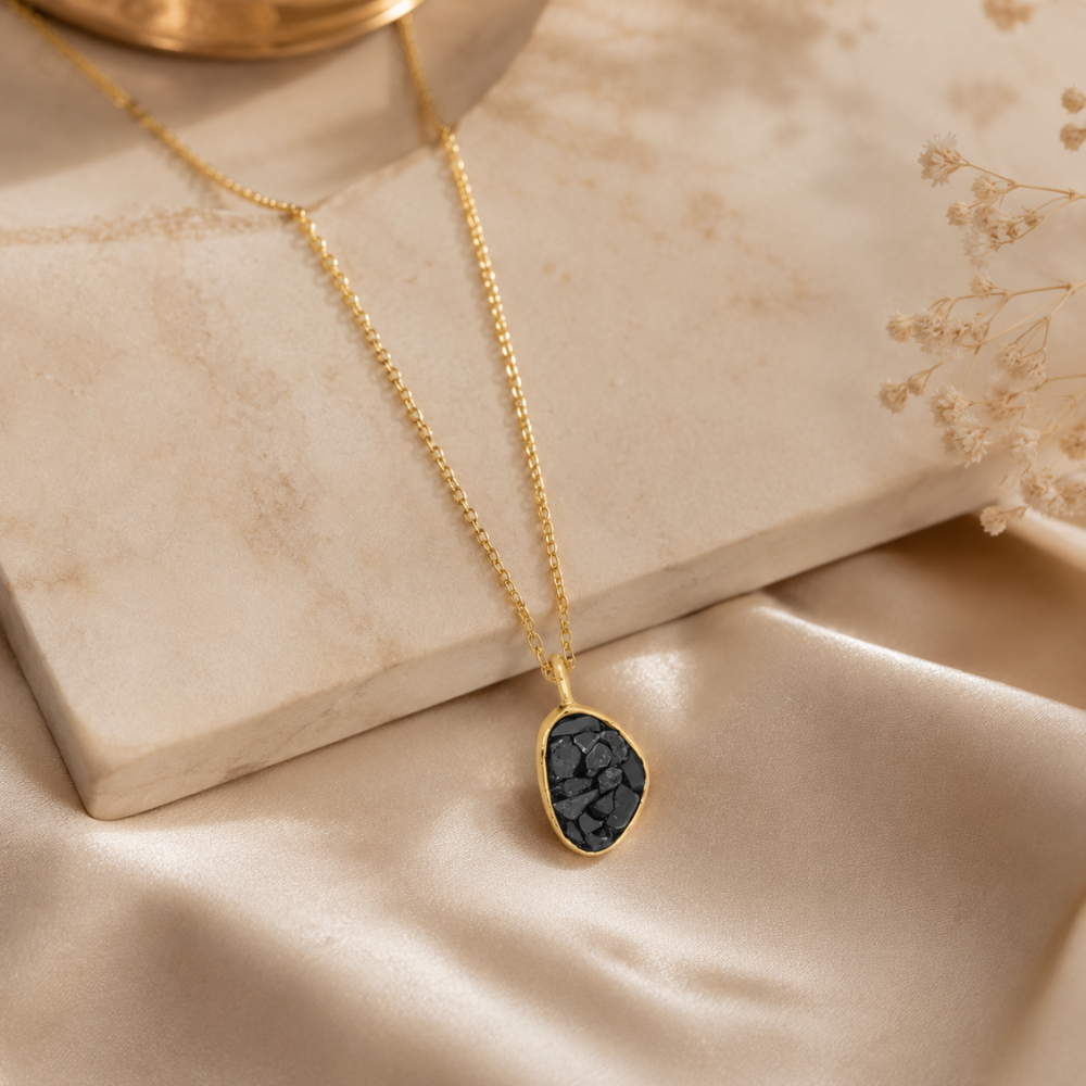 16" + 2" 14 Karat Gold Plated Diamond Chip Necklace