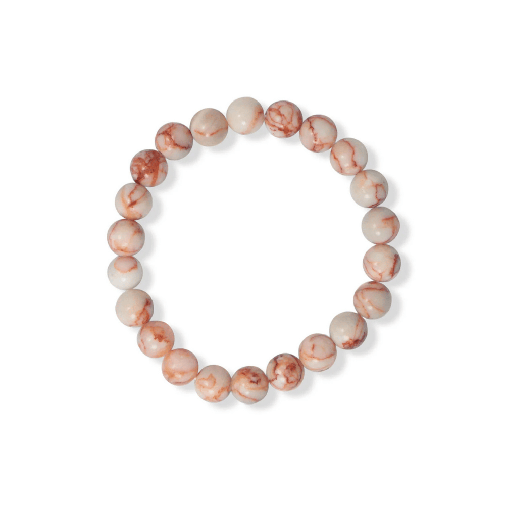 8mm Round Stone Bead Stretch Bracelet