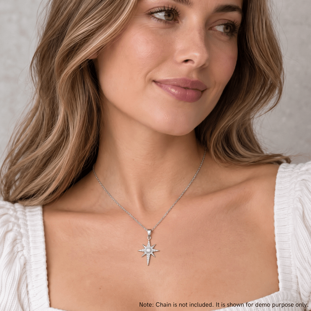 Synthetic Opal and CZ Star Pendant