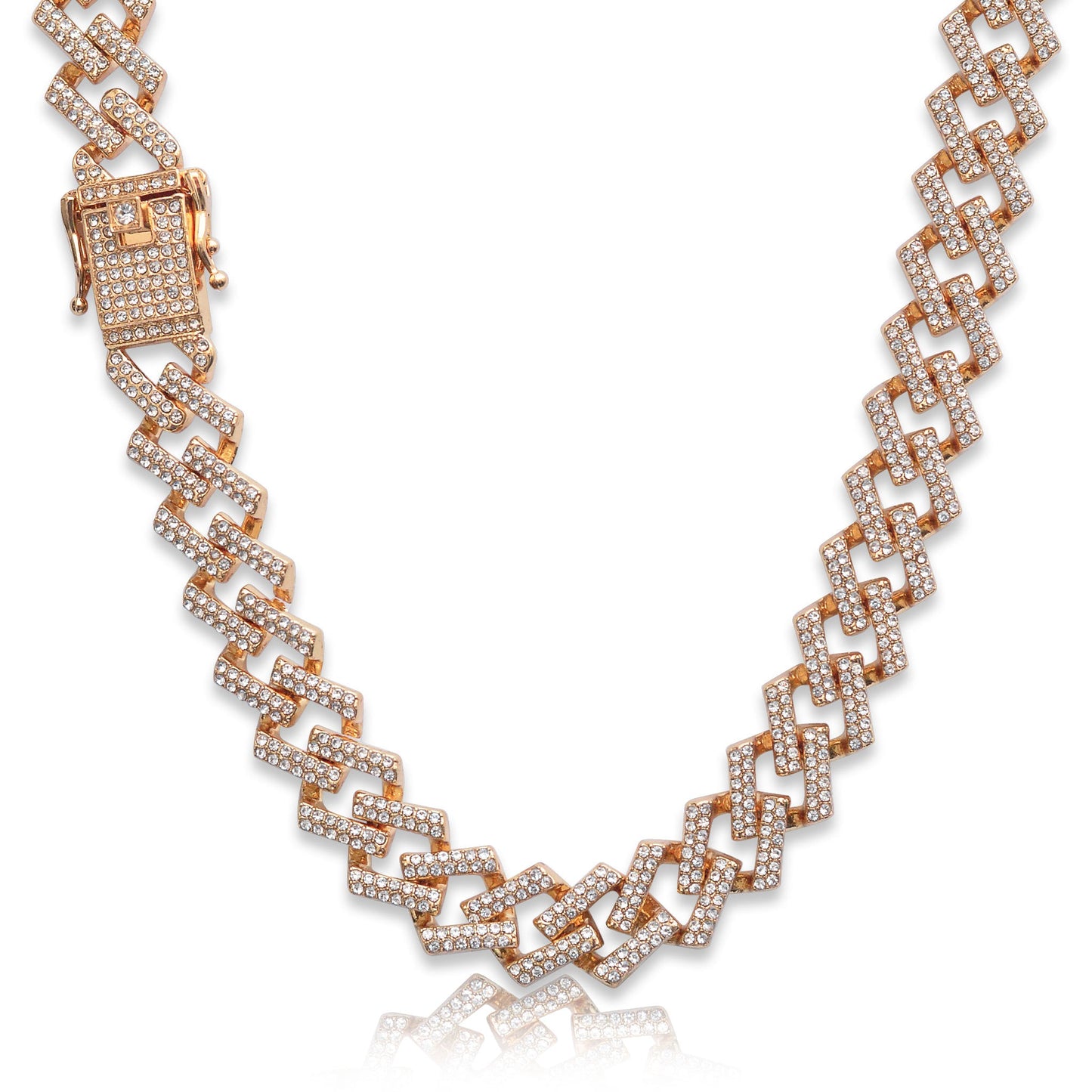 Iced Prong Cuban Link Chain - 15mm