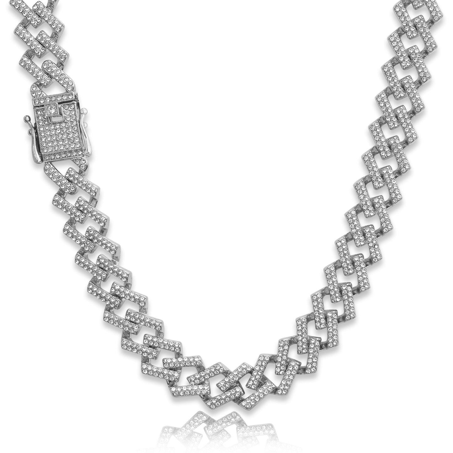 Iced Prong Cuban Link Chain - 15mm