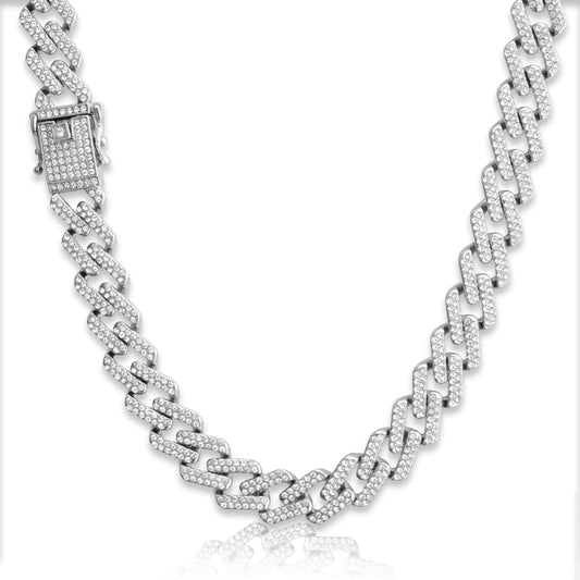 Iced Prong Cuban Link Chain - 13mm