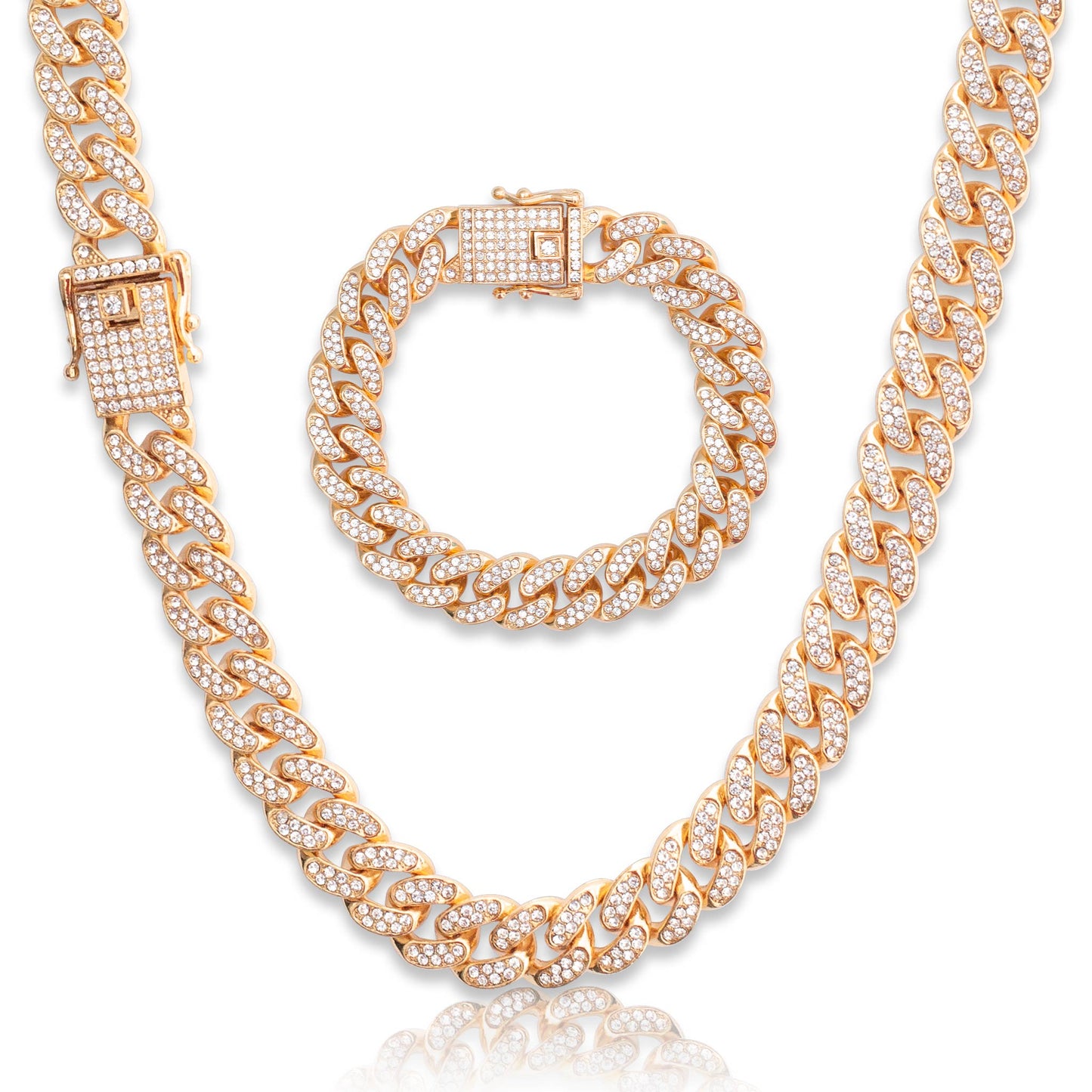 Iced Out Miami Cuban Chain & Bracelet - 13mm