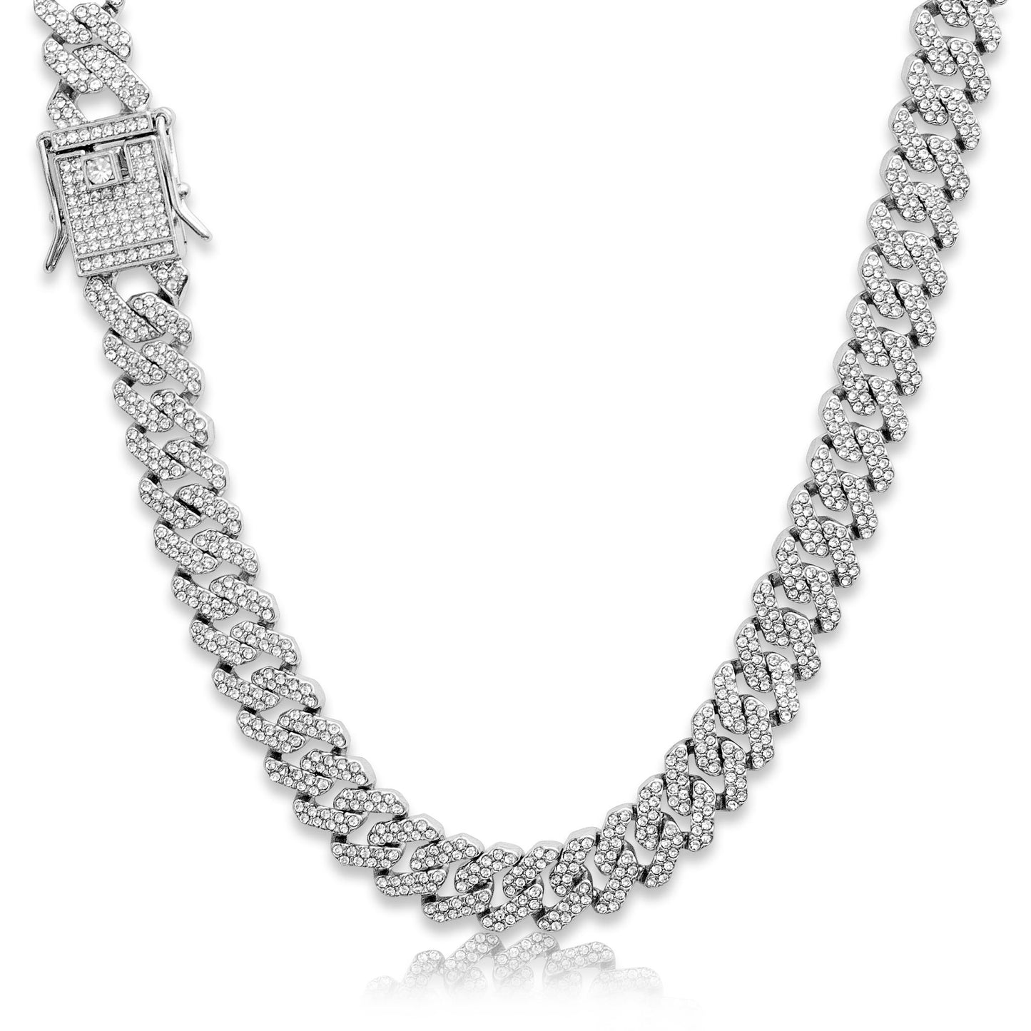 Iced Out Curb Cuban Chain - 12mm