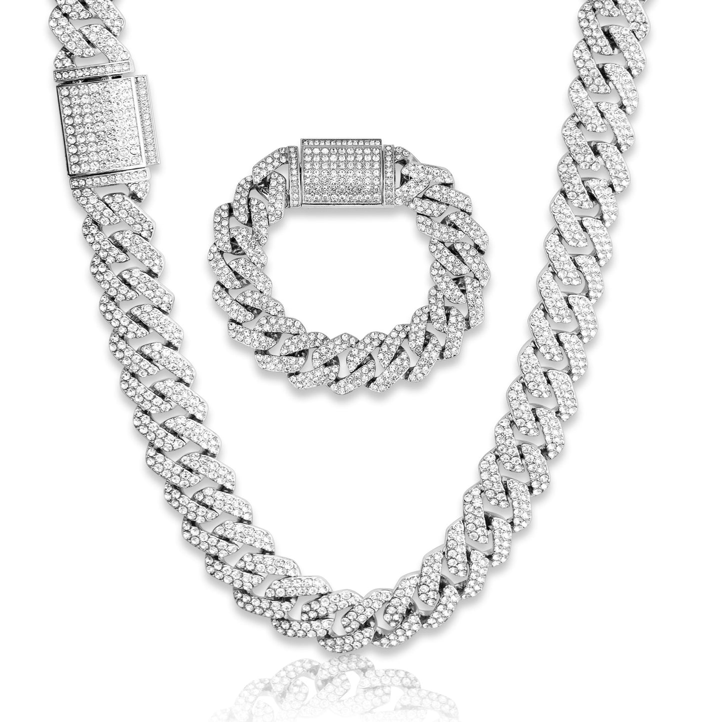 Bling Cuban Chain & Bracelet - 18mm