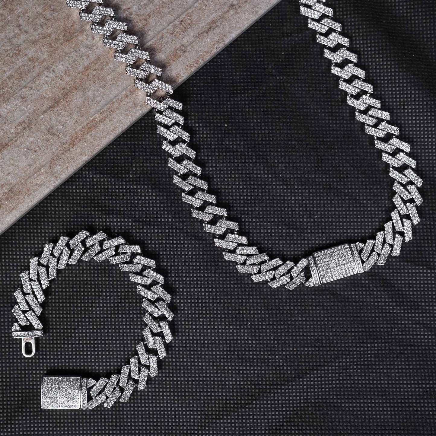 Iced Box Cuban Link Chain & Bracelet - 15mm