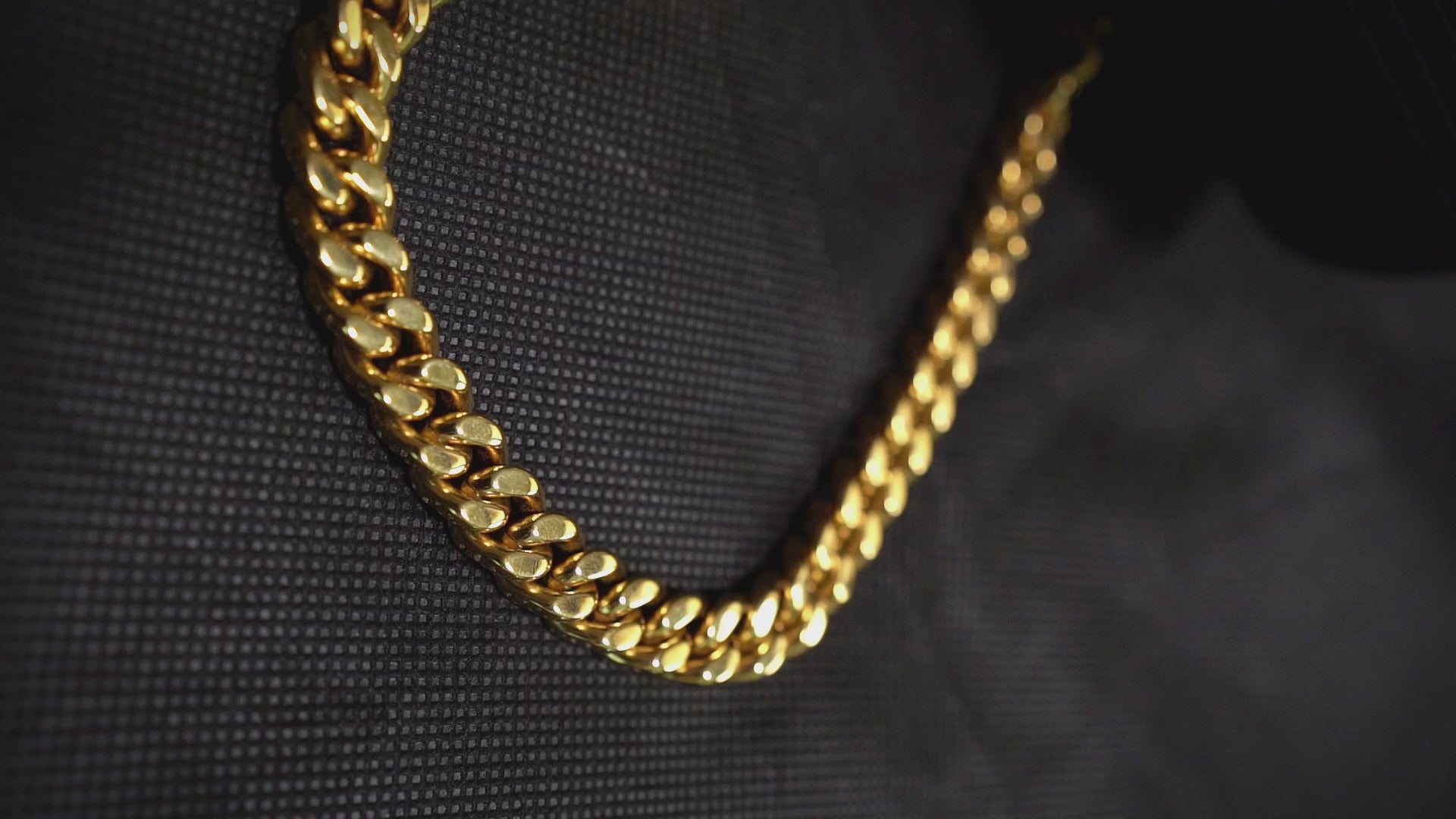 12mm Stainless Steel Curb Link Gold Chain for Men & Women