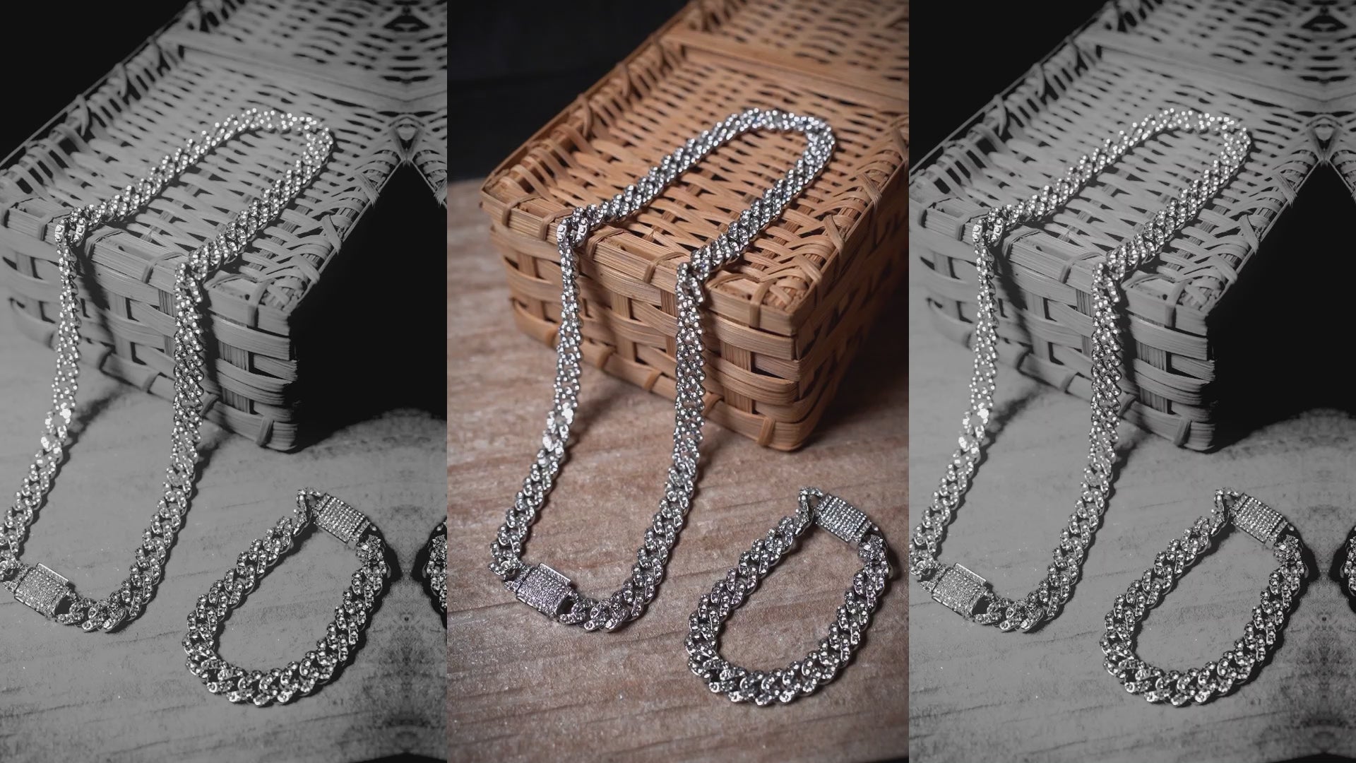 12mm Iced Cuban Silver Chain for Men & Women Hip Hop Jewelry