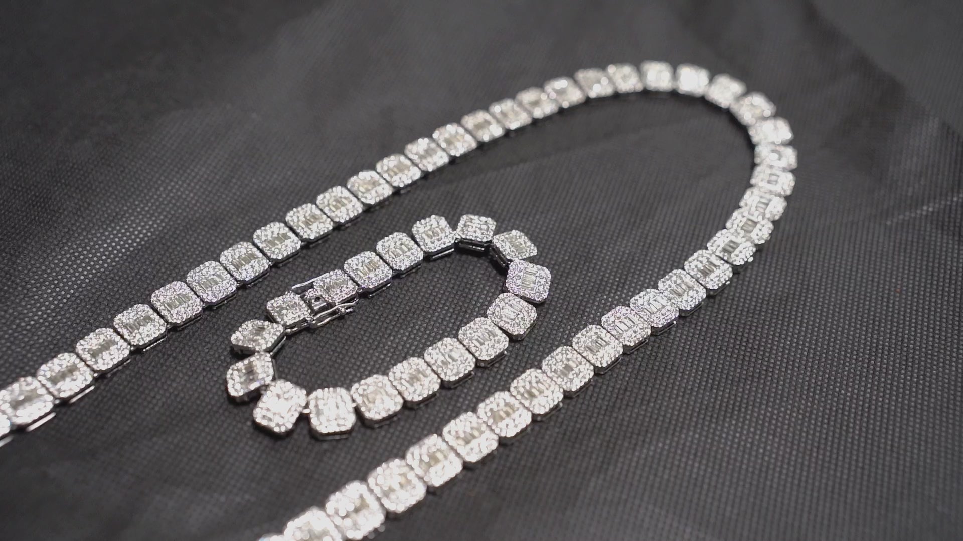 【Glitter】Baguette Tennis Chain Necklace Baguette Tennis Chain Necklace【5mm】 | Glitter
