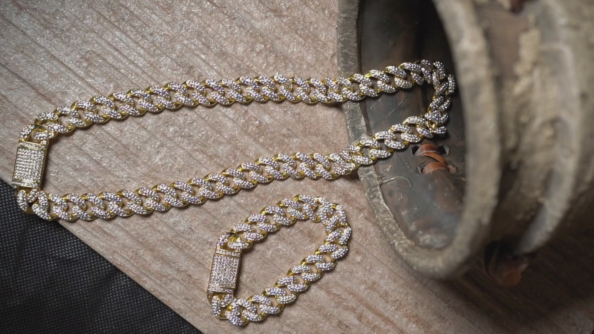 15mm Iced Out Gold Plated Miami Cuban Link Chain Necklace