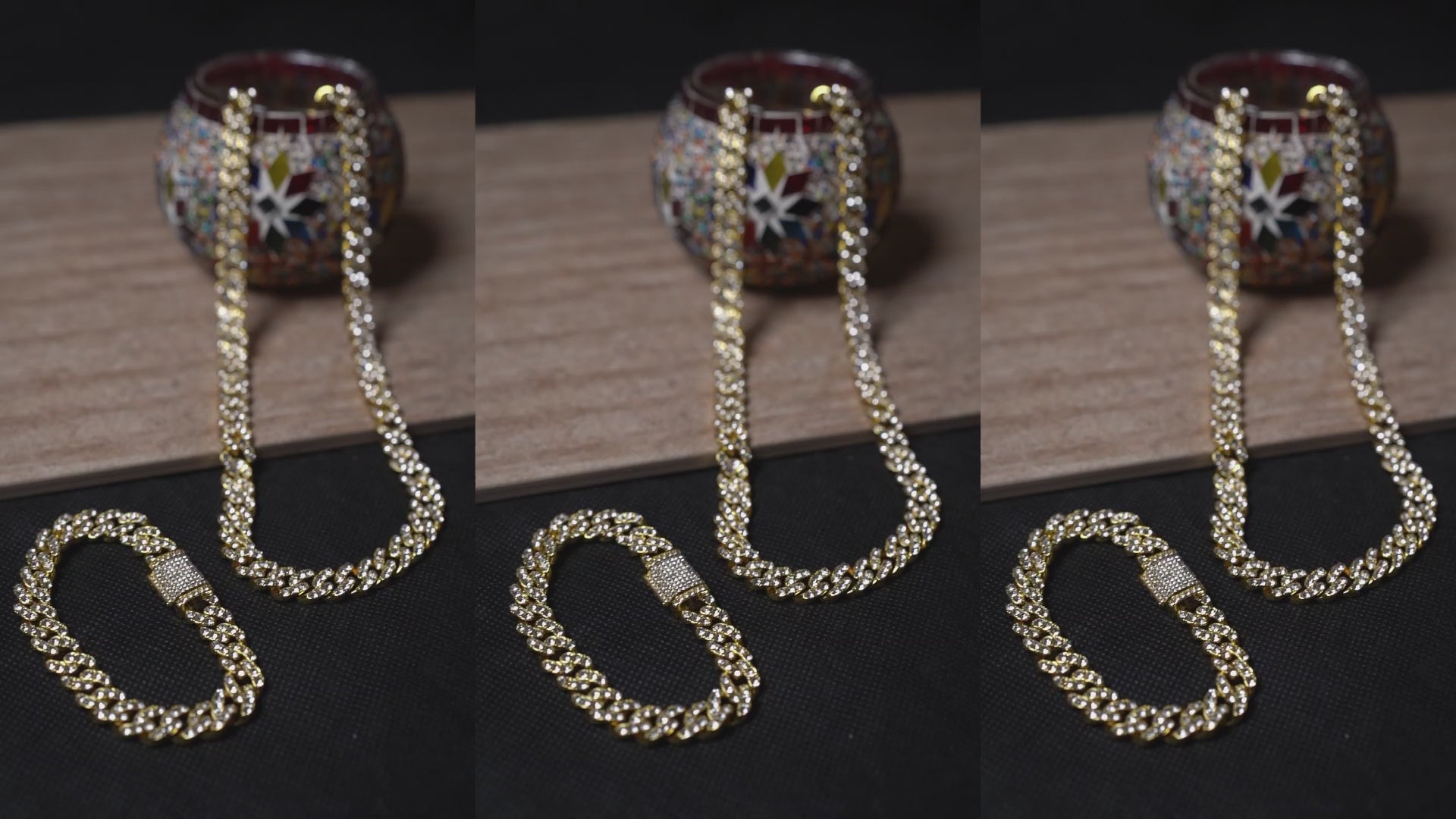 12mm Iced Cuban Gold Chain & Bracelet Set