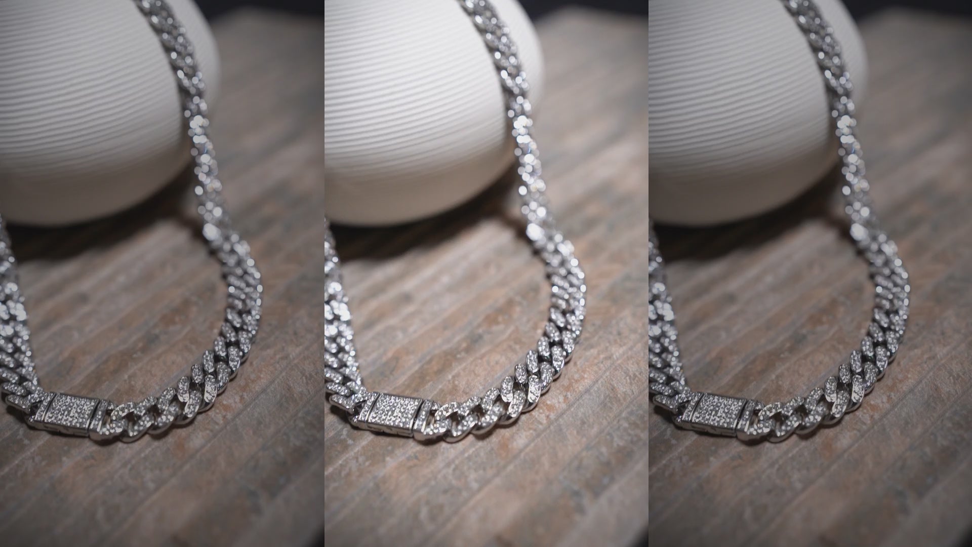 13mm Silver Iced Out Bling Miami Cuban Link Chain Unisex Necklace